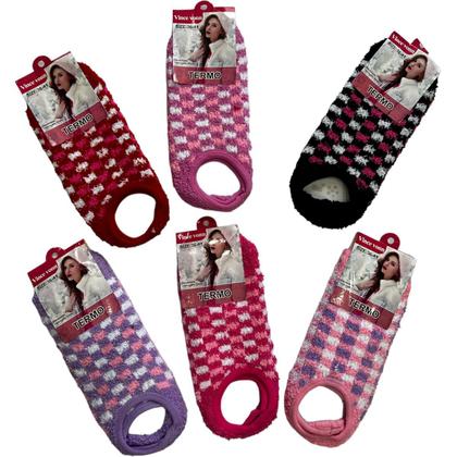 Imagem de Meia Sapatilha Com Sola Ante Derrapante Colorida Feminina