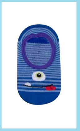 Imagem de Meia Sapatilha Infantil Antiderrapante - Monstrinhos Menino Bebê