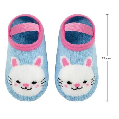 Imagem de Meia Sapatilha Infantil Antiderrapante Tamanho P e M com Elástico Confortável Buba