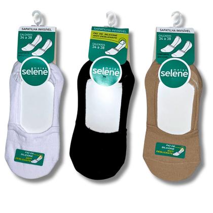 Imagem de Meia Sapatilha Invisível Selene com Fio de Silicone Antideslizante Confortavel