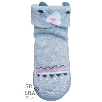 Imagem de Meia sapatinho para bebes e crianças com antiderrapante quentinha vários desenhos infantis para menino prática de