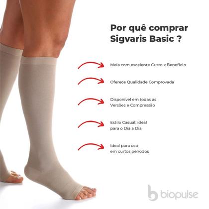 Imagem de Meia Sigvaris 3/4 Basic 20-30 Mmhg - Bege - G2