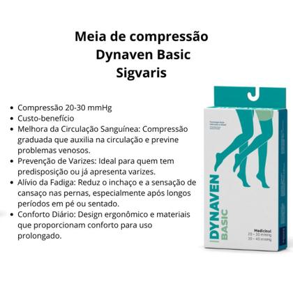 Imagem de Meia Sigvaris 3/4 Dynaven Basic 972 20-30 mmHg Bege