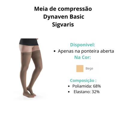 Imagem de Meia Sigvaris 7/8 Dynaven Basic 972 20-30 mmHg Bege