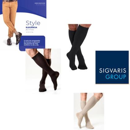 Imagem de Meia Sigvaris Actitud 3/4 192B Masculina 20-30 mmHg Preta