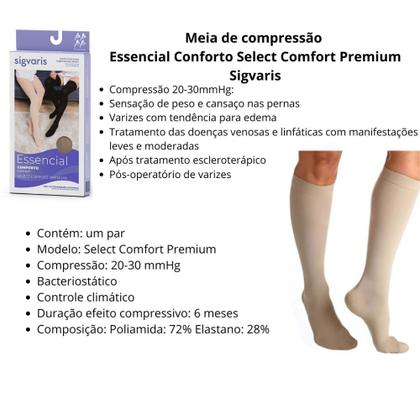 Imagem de Meia Sigvaris Select Comfort 3/4 862 20-30 mmHg Ponteira Fechada