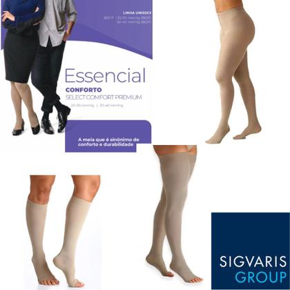 Imagem de Meia Sigvaris Select Comfort 3/4 862 20-30 mmHg Ponteira Fechada