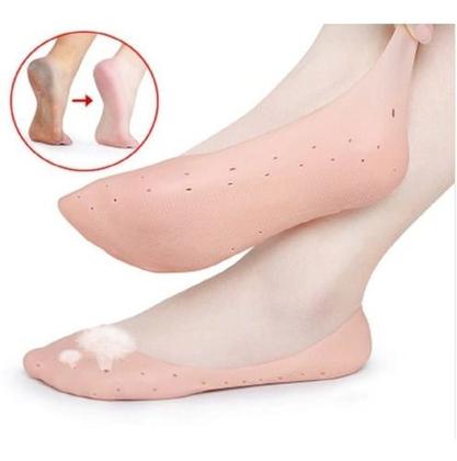 Imagem de Meia Silicone Conforto Pes Anti Bolhas Rachaduras Descamacao