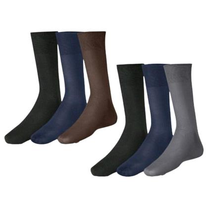 Imagem de Meia Social Fina Masculina Luxo Cano Longo Kit Com 12 Pares