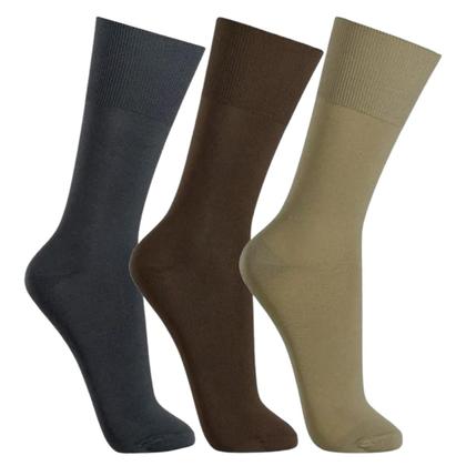 Imagem de Meia Social Fina Masculina Luxo Cano Longo Kit Com 12 Pares