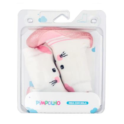 Imagem de Meia Sola Antiderrapante Infantil Bêbe Pimpolho 17 ao 22