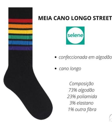 Imagem de Meia Street com Estampa Divertida Cano Longo Selene 4955