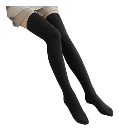 Imagem de Meia Térmica 3/4 Longa Aveludada Flanelada Frio Inverno 45cm