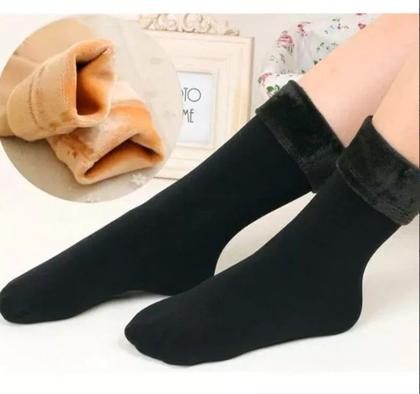 Imagem de Meia Térmica Aveludada Flanelada Fleece Frio Unissex Inverno