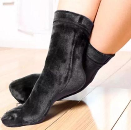 Imagem de Meia Térmica Aveludada Flanelada Fleece Frio Unissex Inverno