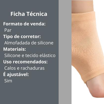 Imagem de Meia Tornozeleira Para Calcanhar Silicone Dor Rachadura