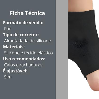 Imagem de Meia Tornozeleira Para Calcanhar Silicone Dor Rachadura