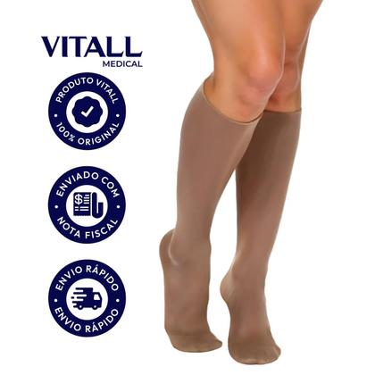 Imagem de Meia Vitall Medical Com Ponteira 1671 Média Compressão Varizes Inchaço Pós Cirurgia