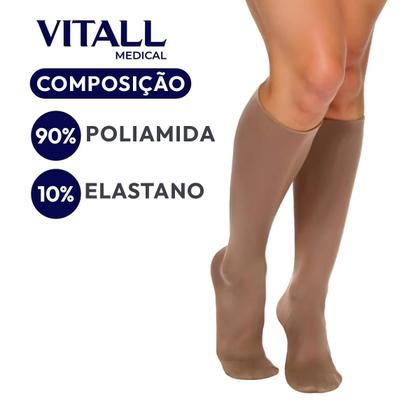 Imagem de Meia Vitall Medical Com Ponteira 1671 Média Compressão Varizes Inchaço Pós Cirurgia