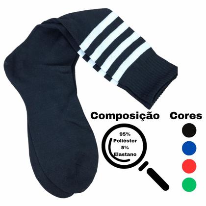 Imagem de Meião Futebol Profissional Liso Tamanho Único 40/45 Várias Cores 1 Fit