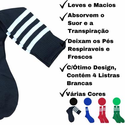 Imagem de Meião Futebol Profissional Liso Tamanho Único 40/45 Várias Cores 1 Fit