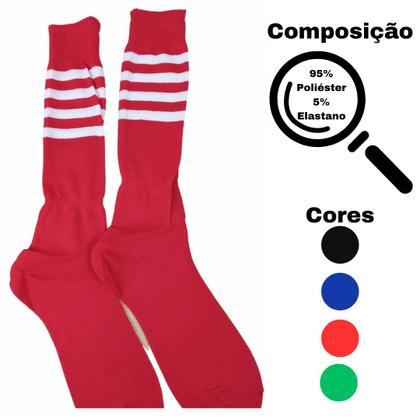 Imagem de Meião Futebol Profissional Liso Tamanho Único 40/45 Várias Cores 1 Fit