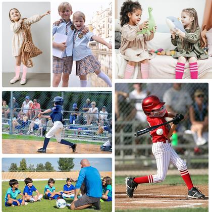 Imagem de Meias American Trends Toddler Baseball Soccer Kids Pretas XL