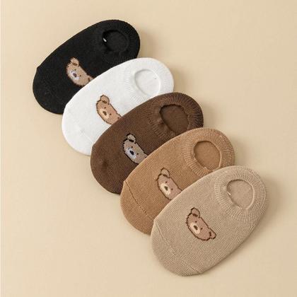 Imagem de Meias Antiderrapantes Para Bebês, 5 Pares, Solado De Silicone Antiderrapante Para Meninos E Meninas