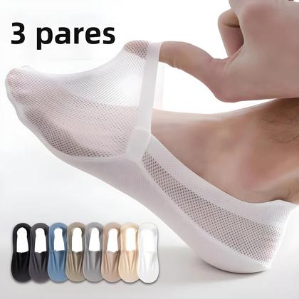 Imagem de Meias Casuais Finas E Respiráveis Para Homens, 3 Pares, Invisíveis, Baixo Corte, Antiderrapantes,