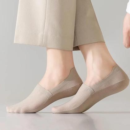 Imagem de Meias Casuais Finas E Respiráveis Para Homens, 3 Pares, Invisíveis, Baixo Corte, Antiderrapantes,