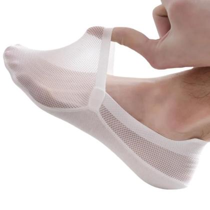 Imagem de Meias Casuais Finas E Respiráveis Para Homens, 3 Pares, Invisíveis, De Corte Baixo, Antiderrapantes,