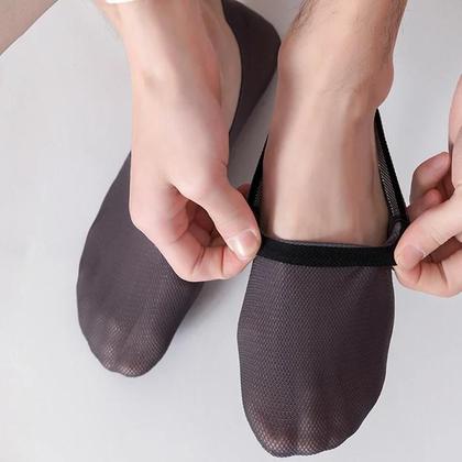 Imagem de Meias Casuais Finas E Respiráveis Para Homens, 3 Pares, Invisíveis, De Corte Baixo, Antiderrapantes,