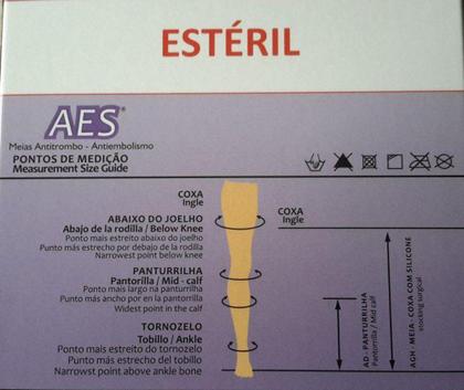 Imagem de Meias Compressivas AES Antiembolia e Antitrombo AD - Panturrilha - ESTERILIZADA da VENOSAN