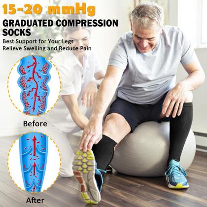 Imagem de Meias de compressão CASMON Zipper 15-20 mmHg, bico aberto, 2 pares