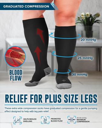 Imagem de Meias de compressão Doctor's Select Plus Size 20-30 mmHg 6XL
