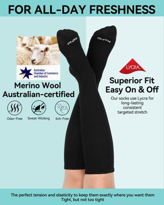 Imagem de Meias de compressão HAPIU Merino Wool 15-20 mmHg para mulheres e homens