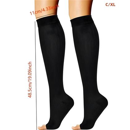 Imagem de Meias de Compressão para Panturrilha Masculina - Elásticas, com Dedos Abertos e Alta Compressão