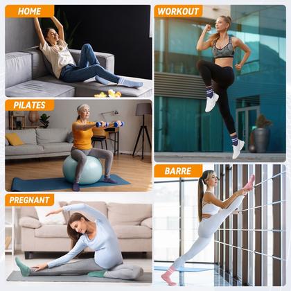Imagem de Meias de Pilates antiderrapantes, 24 pares, alça de algodão e silicone