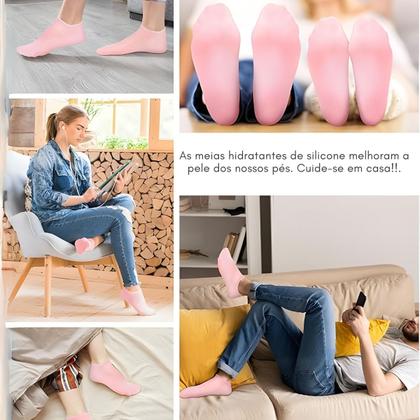 Imagem de Meias De Silicone Anti Rachadura Hidratação Dos Pés Par