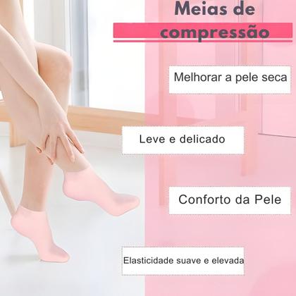 Imagem de Meias De Silicone Anti Rachadura Hidratação Dos Pés Par