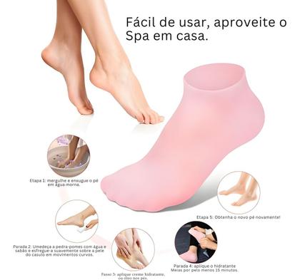 Imagem de Meias De Silicone Anti Rachadura Hidratação Dos Pés Par