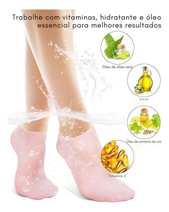 Imagem de Meias De Silicone Anti Rachadura Hidratação Dos Pés Par