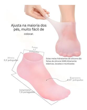 Imagem de Meias De Silicone Anti Rachadura Hidratação Dos Pés Par