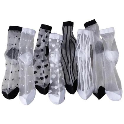 Imagem de Meias De Tule Transparente Ultra-finas Para Mulheres, 4 Pares, Moda Verão