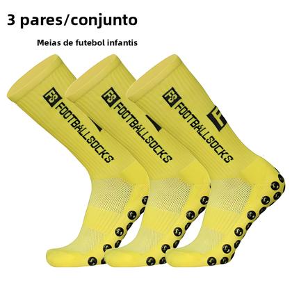 Imagem de Meias Esportivas Juvenis, 3 Pares, Respiráveis, Antiderrapantes, Com Aderência De Silicone, Para