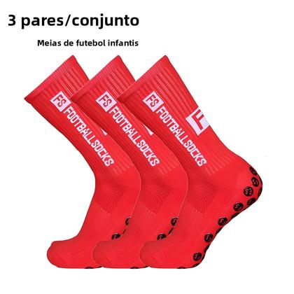 Imagem de Meias Esportivas Juvenis, 3 Pares, Respiráveis, Antiderrapantes, Com Aderência De Silicone, Para