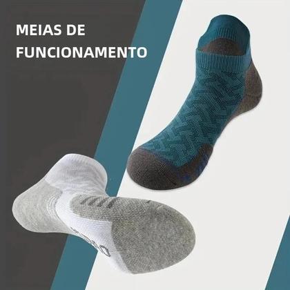 Imagem de Meias Esportivas Masculinas Antiderrapantes - 4 Pares Respiráveis de Secagem Rápida para Corrida