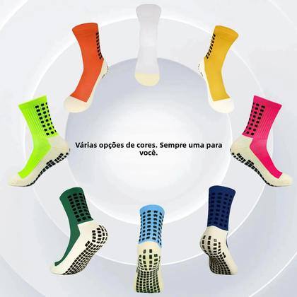 Imagem de Meias Esportivas Masculinas De Cano Médio Respiráveis Antiderrapantes 4 Pares Com Pontos De Silicone