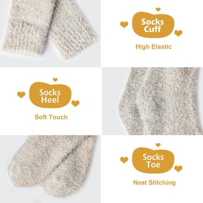 Imagem de Meias felpudas SISOSOCK para mulheres Cozy Soft Warm, pacote com 5 unidades de inverno