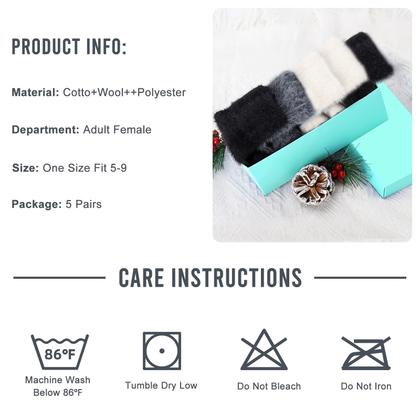 Imagem de Meias felpudas SISOSOCK para mulheres Cozy Soft Warm, pacote com 5 unidades de inverno